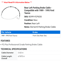 Stražnji lijevi kabel kočnice - kompatibilan s - Ford Taurus 1994