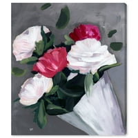 Wynwood Studio cvjetni i botanički zidni umjetnički platno ispisuje cvjetni cvjetnici Peony Peony - Crveni, bijeli