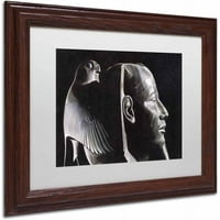 Zaštitni znak likovna umjetnost 'crni slad Falcon' platno umjetnost Nick Bantock, bijeli mat, drveni okvir