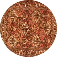 Ahgly Company zatvoreni okrugli perzijski narančasti tradicionalni prostirke, 5 'krug