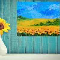 Platno zidna umjetnost za sobu kupaonica spavaća soba suncokret žuti cvjetni pejzaž slikanje umjetničko djelo