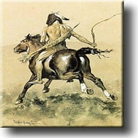 Slika lov na bizone na razvučenom platnu, zidni dekor, spremna za vješanje