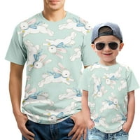 Razni uzorci uskrsnog printa za djecu i odrasle, udobna ljetna majica kratkih rukava s okruglim vratom, dječji