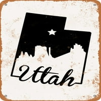 Metalni znak - Utah-Vintage zahrđali izgled
