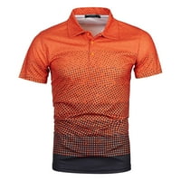 Novi muški 3D ispis polo košulja rever kratki rukavi vrh ženskih vrhova narančaste xxxxxl