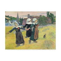 Zaštitni znak likovne umjetnosti Bretonske djevojke plešu Gauguinovo ulje na platnu