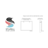 Stupell Industries Sažetak plavog cvjetnog oblika Grafička umjetnost siva uokvirena umjetnička print zidna umjetnost,