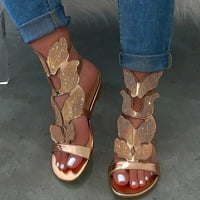 Ženske dame moda casual otvoreni nožni prst s rinestonskim sandalama s niskom petom cipele