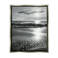Studell Shining Sun plaža pjena od refleksije pejzaža fotografija siva pločica uokvirena umjetnička print zidna