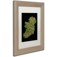 Zaštitni znak likovna umjetnost Irska eire gradska karta Text Map Canvas Art by Michael Tompsett, White Matte,