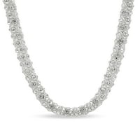 Gloria Vanderbilt Silver Tone Crystal Mesh Ogrlica lančana ogrlica, 16 Duljina