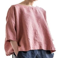 Ženska ležerna široka majica dugih rukava ženske ljetne jednobojne majice bluza široka majica