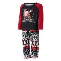 Identične pidžame za cijelu obitelj, Božićna pidžama, pamučni gornji dio s dugim rukavima s printom Djeda Mraza,