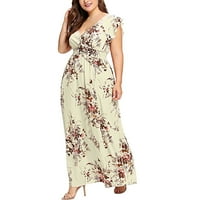 Haljine za žene u jesenskoj prodaji ženske ljetne haljine plus size S izrezom u obliku slova B i Boho cvjetnim