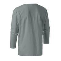 Muška proljetno-ljetna Vintage ležerna lanena majica s dugim rukavima, Gornja Bluza