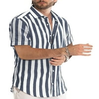 Muške ljetne majice na kopčanje majica kratkih rukava Muška havajska majica bluza za odmor Mornarsko plava 2 inča