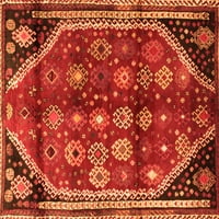 Tradicionalni perzijski tepisi za unutarnje prostore okruglog presjeka narančaste boje, 3' Okrugli