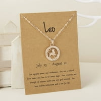 Ogrlice za žene Privjesak s dvanaest zviježđa, elegantne ogrlice Na lancu ogrlica s abecednim horoskopom ogrlica