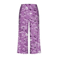 Pidžama za žene Ljetni trendov kratki rukavi i kapri hlače PJS sets dnevni odjeljak s džepovima sa dnevnim odjećom