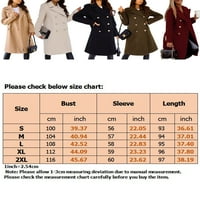 Ženski kaputi od graška srednje duljine, široke jakne s reverom, zimski topli casual kardigan, kaput od marelice