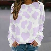 Rasprodaja ženska jesenska modna majica s vratom s dugim rukavima Raglan casual pulover s grafičkim printom majice