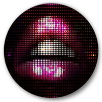 DesignART 'detalj pikselate ružičaste žene Moderni metalni zid - disk od 29