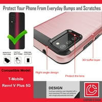 CAPSULE CASE Kompatibilno s T-Mobile Revvl V+ 5G [Slatki dizajn teških tekstura Hybrid Pink Black Case Cover]