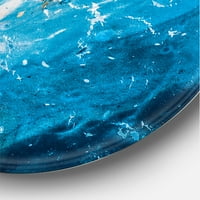 DesignArt 'Sažetak sastav plavog mramora I' Moderna metalna zidna umjetnost kruga - disk od 29
