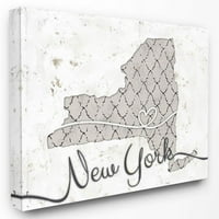 Stupell Industries New York uzorka siva američka državna dizajn platna zidna umjetnost Ziwei Li