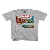 Marvel Boys znakovi periodična tablica grafička majica s 2 paketa, veličine 4-18
