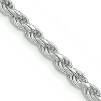 Karat karatna duljina ogrlice od lanca od sterling srebra presvučena rodijem s dijamantnim rezom