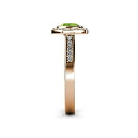 Peridot i dijamantni zaručnički prsten 1. CT TW u 14K ružičastu zlatu.Size 9.0