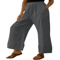 Ženske hlače širokih nogavica, široke hlače za slobodno vrijeme, široke hlače s džepovima, Palazzo hlače s elastičnim
