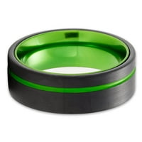 Zeleni vjenčani prsten od volfram, crni prsten za volfram, zaručnički prsten, vjenčani prsten, zeleni prsten za