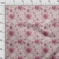 + viskozna pletena ružičasta Tkanina retro pribor za prošivanje s cvjetnim printom Dvorišna tkanina za šivanje