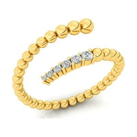 Dijamantni spiralni prsten, 14K čvrsto zlatni prsten, poklon za mamu, prsten za obećanje, vjenčani poklon, poklon