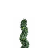 Spiralno drvo od umjetnog plastičnog šimšira, zeleno i smeđe
