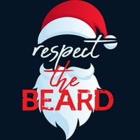 Poštujte bradu Djed Mraz smiješni božićni mornarsko plava grafička majica - Dizajn ljudi XL