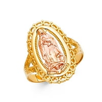 Jewels by lu 14k bijelo i žuto zlato dva tona Gospa od Guadalupe Virgin Mary Ring Veličina 8