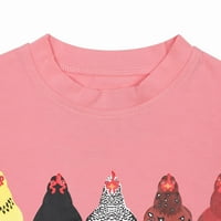 Topovi za djevojčice majica predškolske dobi slatka pamučna odjeća za dječake s pilećim farmama dječja majica