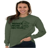 Smanjite ponovnu upotrebu Reciklirajte drvene sove dugi rukav majica muškaraca Žene Brisco Brands 5x