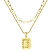 Zlato početne slojevite ogrlice za žene zlatne ogrlice za slovo kapital a-z pismo o ogrlicama o ogrlicama za odmor