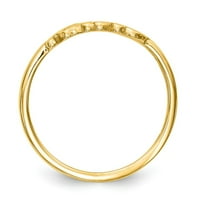 14k laserski ugravirani prsten od punog žutog zlata, veličina remena 7,5