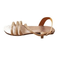 Ljetne ravne sandale ženski pokloni za Majčin dan ravne cipele Ležerne sandale za plažu u rimskom stilu zlatne