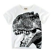 Majice kratkih rukava za dječake Majice kratkih rukava majica s printom dinosaura bijela 130