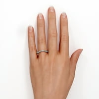 Svijetli rez u stilu Pave - 0. Zaručnički prsten s dijamantom okruglog oblika-10K bijelo zlato