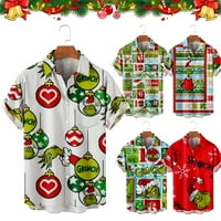 Muške i ženske božićne havajske košulje, nježne košulje kratkih rukava