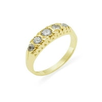 Ženski zaručnički prsten od 10k žutog zlata s kubičnim cirkonijem britanske proizvodnje - opcije veličine-veličina