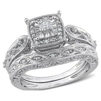 Ženski vjenčani set od dijamanta od srebrnog srebrnog dijamanta i filigrana