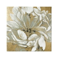 Stupell Industries Sažetak Bijela magnolija cvjetna latice cvijeća preko zlata, 24, dizajn Carol Robinson